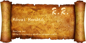 Révai Renátó névjegykártya
